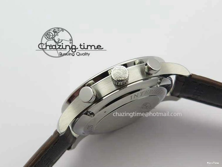 MIROTIME 1219 ModernLook Portuguese IW371445 ZF 1:1 Best Edition SS White Dial Gold Markers On Brown Leather Strap A79350 V 7269